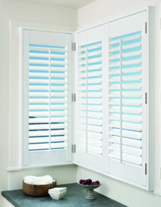 White Corner Shutters Outside Mount